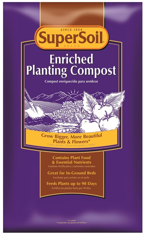 Miracle-Gro SuperSoil 75452490 Enriched Planting Compost, Solid, 2 cu-ft Bag