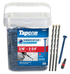 Buildex Tapcon 28565 Concrete Screw Anchor, 3/16 in Dia, 2-3/4 in L, Steel, Climaseal
