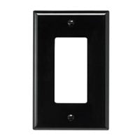 Eaton Wiring Devices PJ26BK Wallplate, 4.87 in L, 3.12 in W, 1-Gang, Polycarbonate, Black, High-Gloss
