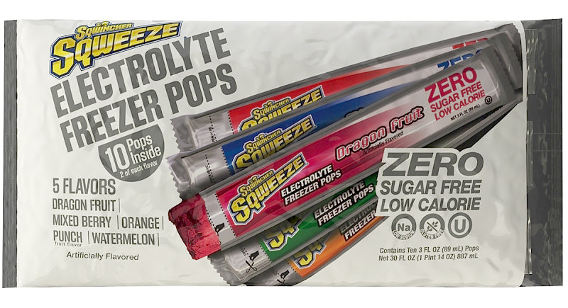 Sqwincher Sqweeze Series X478-W7600 Zero Freezer Pop, Assorted Flavor, 3 oz