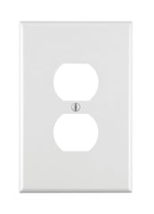 Leviton 80503-W Receptacle Wallplate, 4-7/8 in L, 3-1/8 in W, Midway, 1 -Gang, Plastic, White, Surface Mounting