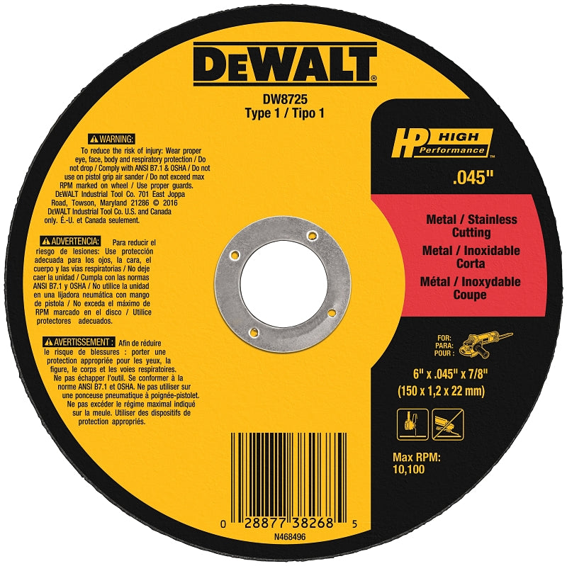 DW8725 WHEEL MTL CUT A60T 6IN
