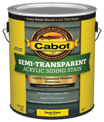 Cabot 140.0001307.007 Acrylic Siding Stain, Flat, Deep Base, Liquid, 1 gal