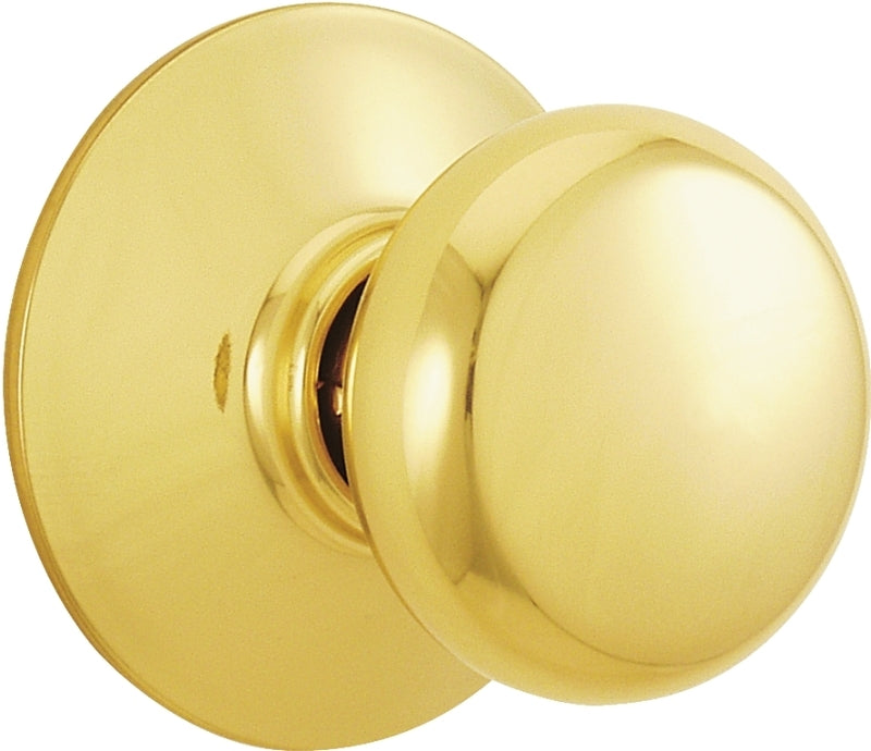 Schlage F170 PLY 605 Dummy Knob, Knob Handle, Round Design, Bright Brass, Residential, Metal