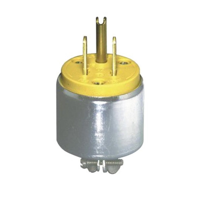 Leviton 000-515PA-000 Armored Plug, 2 -Pole, 15 A, 125 V, NEMA: NEMA 5-15P, Yellow