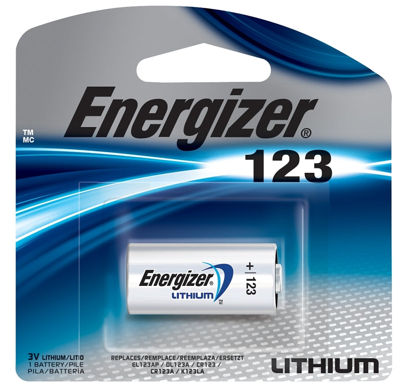 Energizer EL123AP EL123APBP Battery, 3 V Battery, 1500 mAh, Lithium, Manganese Dioxide