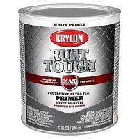 Krylon Rust Tough K09718008 Primer, Ultra Flat, White, 1 qt