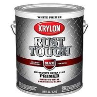 Krylon Rust Tough K09744008 Primer, Ultra Flat, White, 1 gal