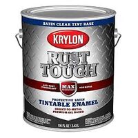 Krylon Rust Tough K09751008 Enamel Paint, Satin Sheen, Clear, 1 gal, 400 sq-ft/gal Coverage Area