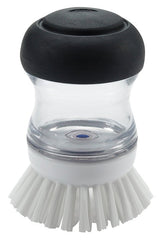 Good Grips 36481 Soap Dispensing Palm Brush, 4 in OAL, Nylon Trim, Non-Slip Handle, Silicone Handle