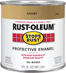 RUST-OLEUM STOPS RUST 7771730 Protective Enamel, Gloss, Sand, 0.5 pt Can