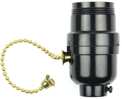 Jandorf 60534 Pull Chain Lamp Socket, 250 V, 250 W, Phenolic Housing Material, Black