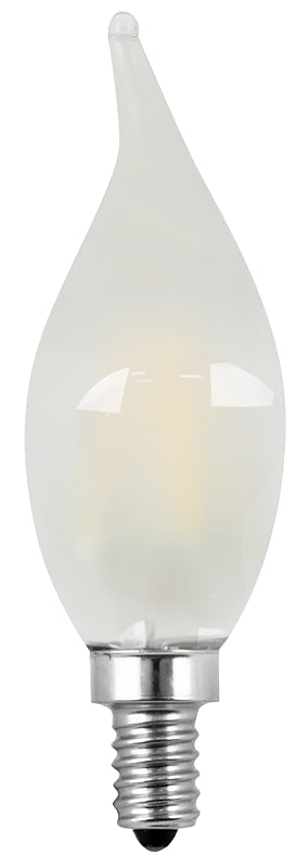 Feit Electric BPCFF40950CAFIL/2 LED Light Bulb, Decorative, Flame Tip Lamp, 60 W Equivalent, E12 Lamp Base, Dimmable