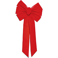 Holidaytrims 7347 7-Loop Outdoor Bow, 1 in H, Velvet, Red
