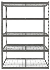 ProSource Boltless Shelving Unit with Wire Decking, 5 Levels, 48 in W x 24 in D x 72 in H