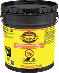 Cabot 142.0016306.008 Semi-Transparent Deck and Siding Stain, 18.9 l, Liquid, Neutral Base, Slight, 201 deg F