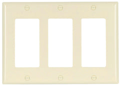 Eaton Cooper Wiring 2163 2163LA-BOX Wallplate, 4-1/2 in L, 6.37 in W, 3 -Gang, Thermoset, Light Almond, High-Gloss