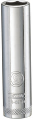 DeWALT DWMT86097OSP Drive Socket, 9 mm Socket, 1/4 in Drive, 6-Point, Steel, Polished Chrome Vanadium