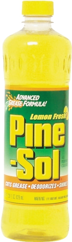 Pine-Sol 40187 All-Purpose Cleaner, 28 oz Bottle, Liquid, Fresh Lemon, Yellow