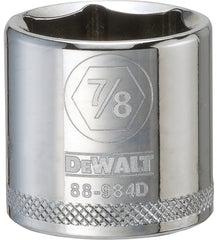 DeWALT DWMT88984OSP Hand Socket, 7/8 in Socket, 3/8 in Drive, 6-Point, Vanadium Steel, Polished Chrome