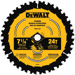 DeWALT DWA1714242 Circular Saw Blade, 7-1/4 in Dia, 5/8 in Arbor, 24-Teeth, Applicable Materials: Wood