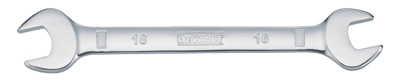 DeWALT DWMT75435OSP Open End Wrench, Metric, 16 x 18 mm Head, 8-1/32 in L, Polished Chrome