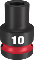 Milwaukee SHOCKWAVE Impact Duty Series 49-66-6242 Shallow Impact Socket, 10 mm Socket, 1/2 in Drive, Square Drive