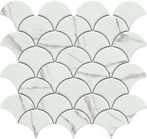 Emser Tile Elegan Series W95ELEGCA1112MSLM Porcelain Mosaic Tile, 12 in L Tile, 11 in W Tile, Pressed Edge, Calacata