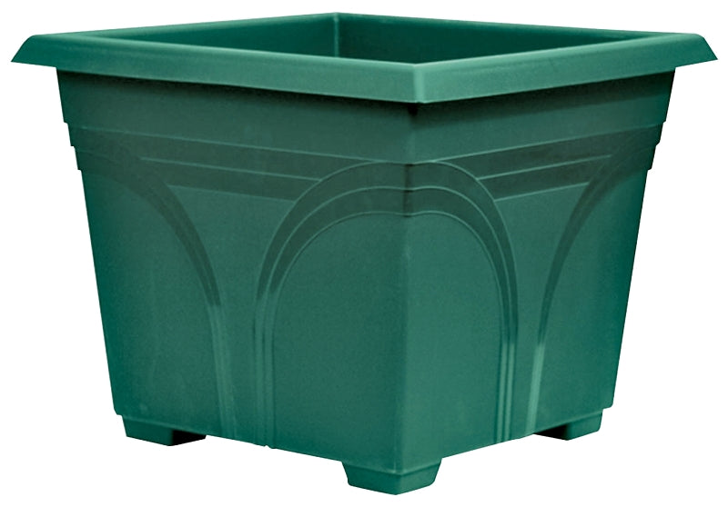 Southern Patio Medallion DP1510OG Deck Planter, Plastic, Olive Green, Neutral