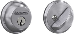 Schlage B60CSV626 Deadbolt, Satin Chrome, Metal, C Keyway, Re-Key Technology: Traditional, Residential, Grade 1 Grade