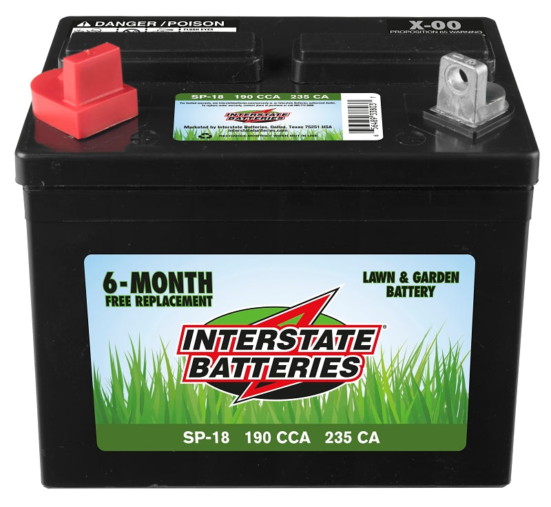 INTERSTATE BATTERIES SP-18 Lawn and Garden Battery, Lead-Acid