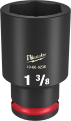 Milwaukee SHOCKWAVE Impact Duty Series 49-66-6236 Deep Impact Socket, 1-3/8 in Socket, 1/2 in Drive, Square Drive