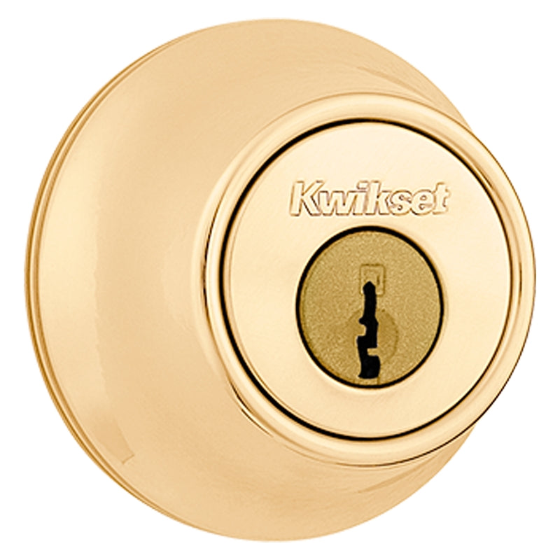 Kwikset 660 Series 6653CPRCALRCSK6 Deadbolt, 3 Grade, Keyed Alike Key, Steel, Polished Brass, 2-3/8 x 2-3/4 in Backset