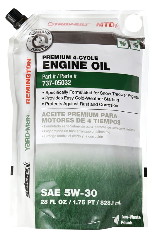 Troy-Bilt 490-000-M020 Snow Thrower Oil, 28 oz