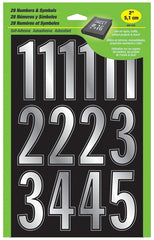 Hy-Ko MM-32N Prism Number Set, 2 in H Character, Silver Character, Vinyl