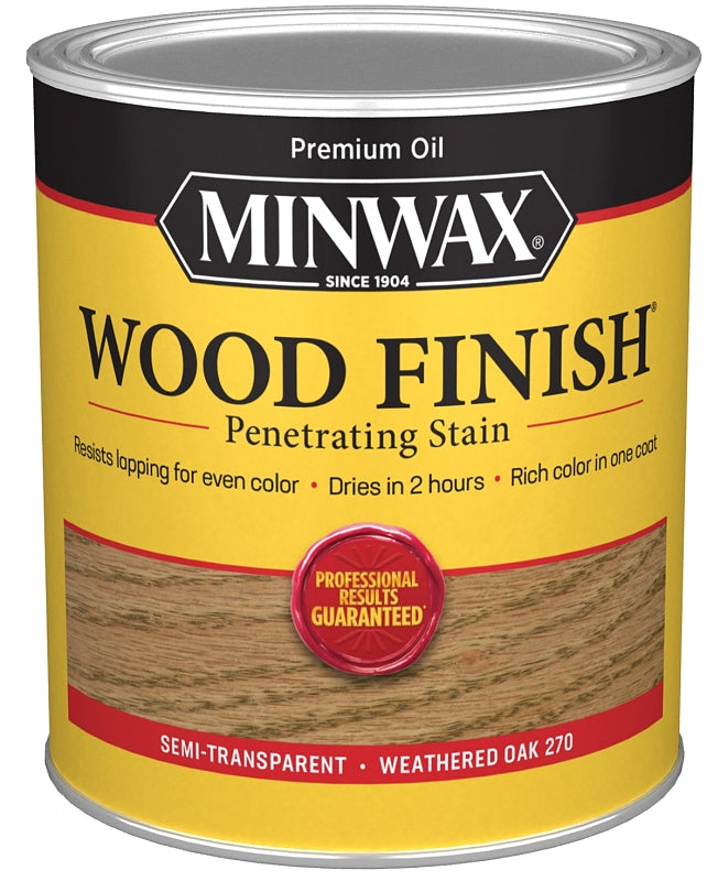 Minwax Wood Finish 700474444 Wood Stain, Weathered Oak, Liquid, 1 qt, Can
