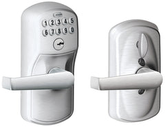 Schlage FE595CSV PLY/ELAN Keypad Lock with Flex-Lock, Straight Design, Satin Chrome, Residential, Grade 2 Grade, Metal