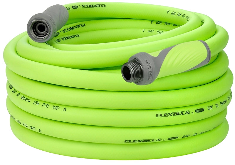 Flexzilla SwivelGrip HFZG575YWS-N/CA Garden Hose, 5/8 in, 75 ft L, GHT, Polymer, Green