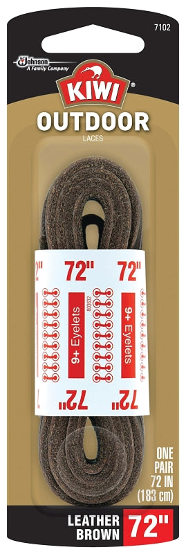 Kiwi 70452 Boot Lace, Rawhide Leather, Dark Brown, 72 in L