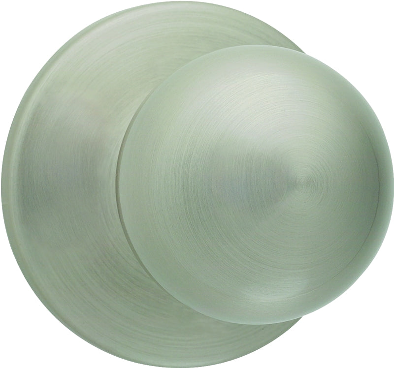 Kwikset 200P 15RCLRCSV1 Passage Door Lockset, Knob Handle, Zinc, Satin Nickel, 2-3/8 to 2-3/4 in Backset