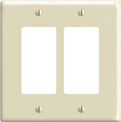Decora 80609-I Wallplate, 3-1/8 in L, 4.94 in W, 2 -Gang, Thermoset Plastic, Ivory, Smooth