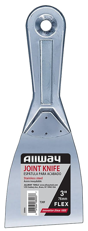 Allway Tools T30F Wall Scraper, 3 in W Blade, Flexible Blade, Steel Blade, Steel Handle