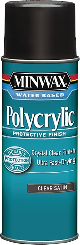 Minwax Polycrylic 33333000 Protective Finish Paint, Liquid, Crystal Clear, 11.5 oz, Aerosol Can