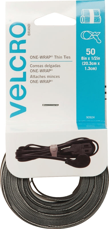 90924 TIE THIN WRAP 8X1/2 BLK