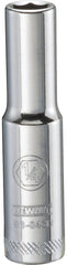 DeWALT DWMT86043OSP Drive Socket, 1/4 in Socket, 1/4 in Drive, 6-Point, Vanadium Steel, Polished Chrome