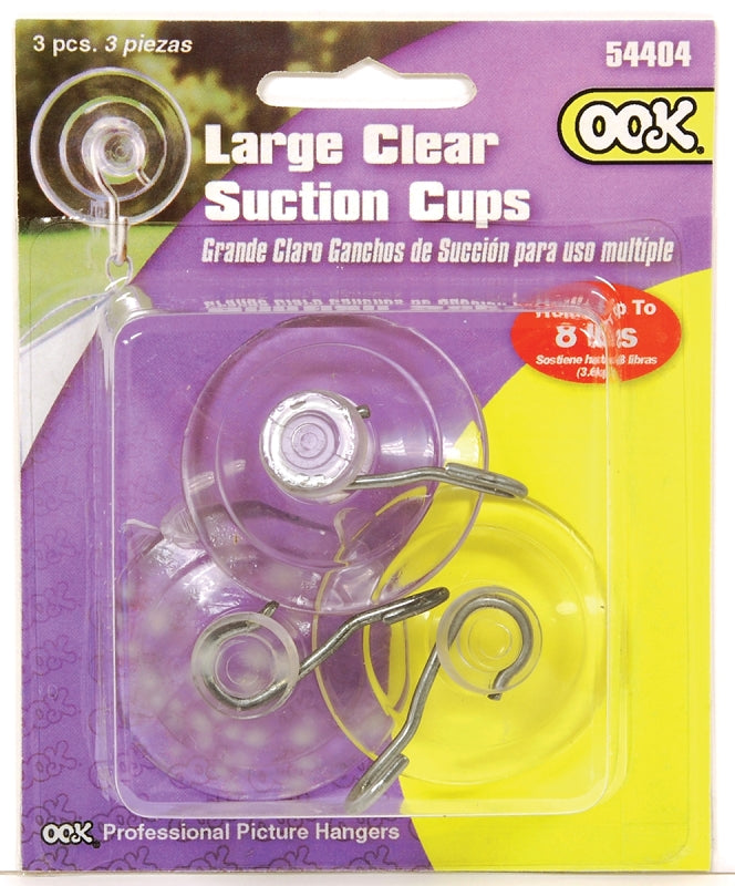 OOK 54404 Suction Cup, Plastic Base, Clear Base, 5 lb Working Load