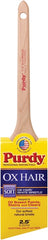 Purdy Ox-O-Angular 144296025 Angular Trim Brush, 2-1/2 in W, 2-3/8 in L Bristle, Ox Hair Bristle, Rat Tail Handle