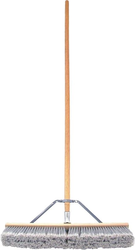 Birdwell 5025-4 Contractor Push Broom, 3 in L Trim, Polypropylene/Polystyrene Bristle, Hardwood Handle