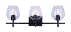 VANITY LIGHT 3LT CLR BLK 100W
