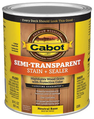 Cabot 140.0000306.005 Deck and Siding Stain, Neutral Base, Liquid, 1 qt
